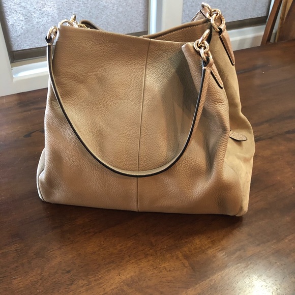 Coach Leather and Suede Tan Bag - Picture 4 of 4